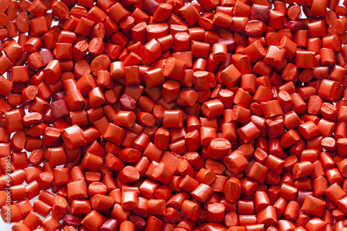Orange plastic masterbatch granules