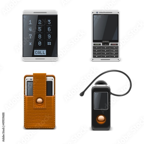 mobile phones vector icon set xxl