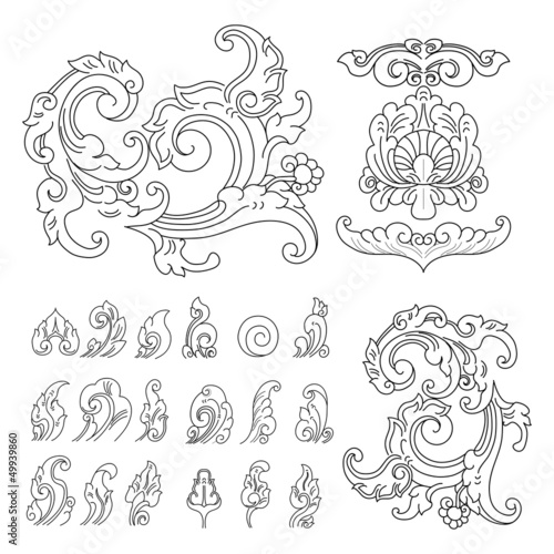 java floral vector set