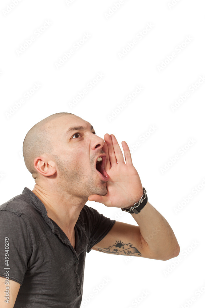 Fototapeta premium man on white background screaming