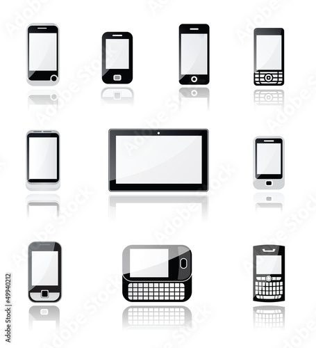 Mobil phone and tablet icons