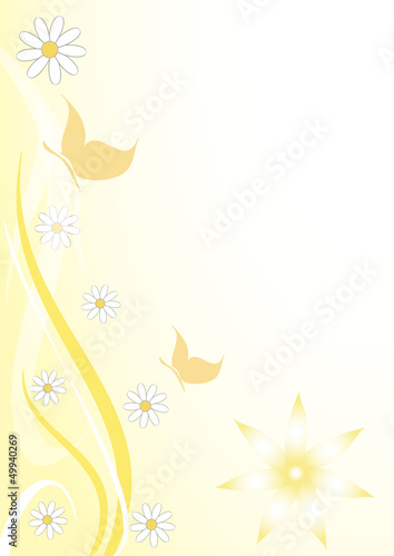 sfodo floreale giallo farfalline