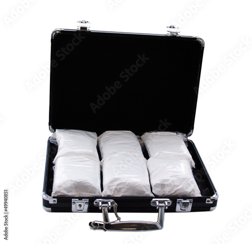 Cocaine in a suitcase (really it's powdered sugar)