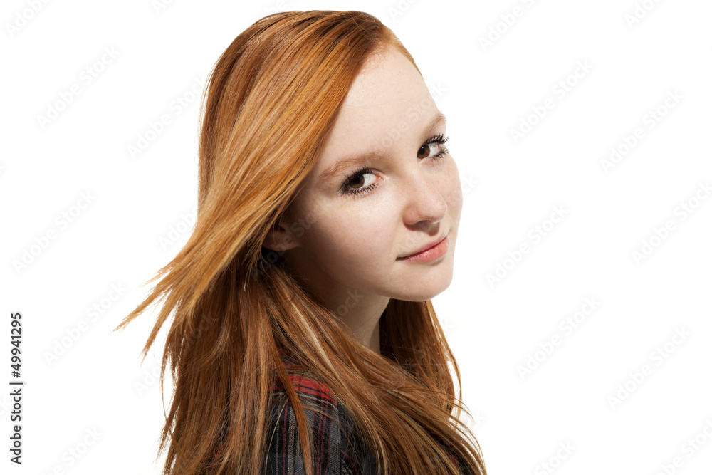 Cute young girl, isolated on white background Cute young girl, isolated on white background