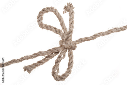 Knot and bow on rope