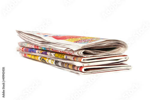 A stack of newspapers