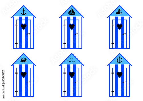 Cabine de plage - Bleu