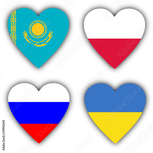 Flags in the shape of a heart, coutries Free Download Flags in the shape of a heart, coutries - GFXLoad