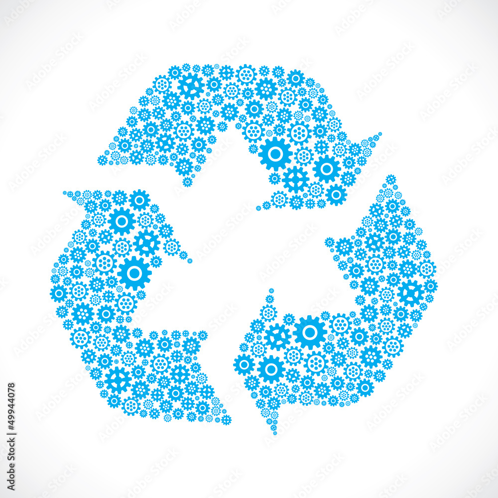 recycle symbol design with gear stock vector recycle symbol design with gear stock vector