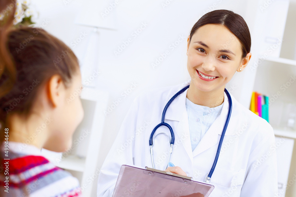 Little girl and a doctor Little girl and a doctor
