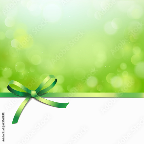 Grüne Schleife mit Bokeh Hintergrund