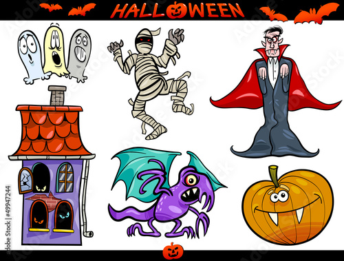Halloween Cartoon Themes Set