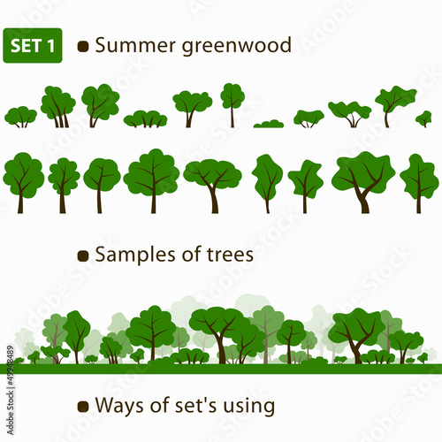 Summer greenwood. Set 1. photo