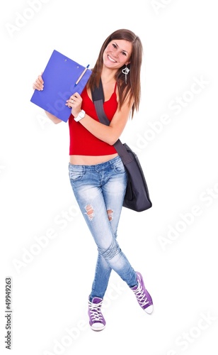 Merry student girl