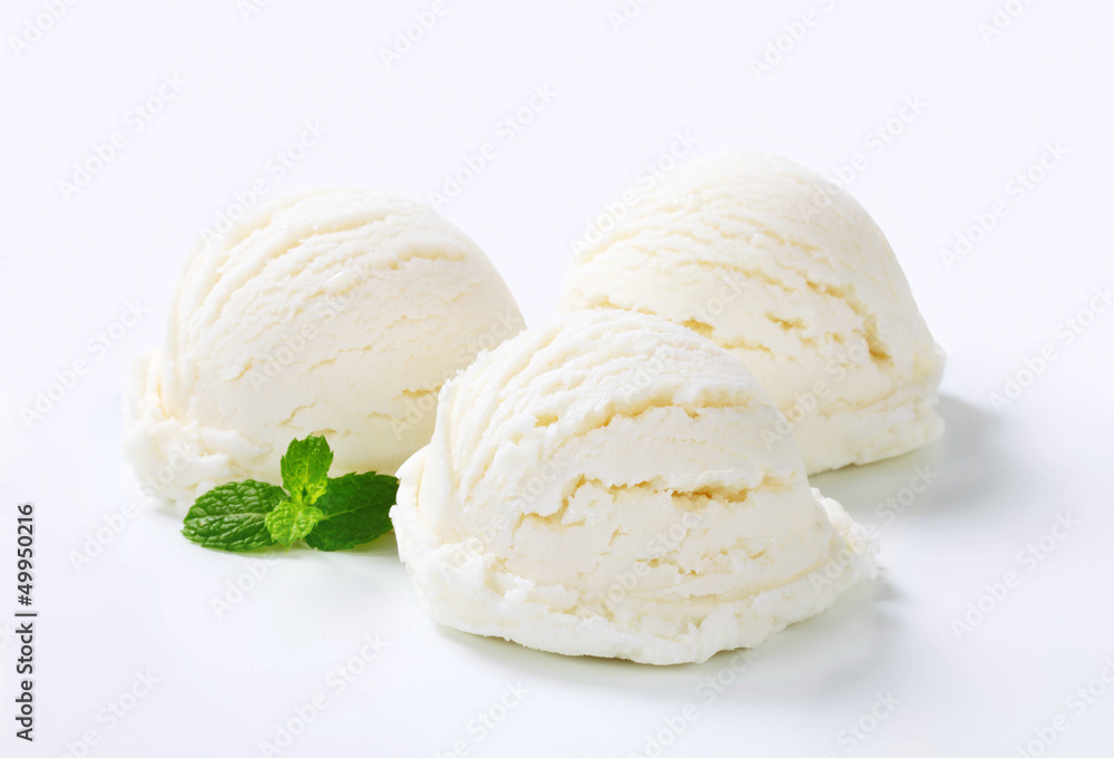 Scoops of white ice cream Scoops of white ice cream