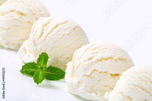 Scoops of white ice cream
