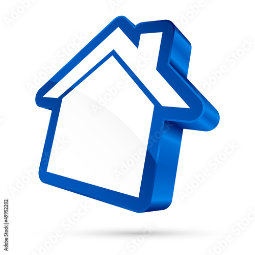 House Sign 3D White/Blue