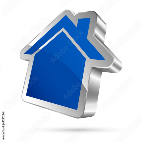 House Sign 3D Blue/Silver