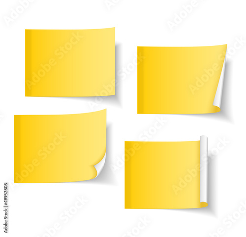 Four different yellow sticky notes