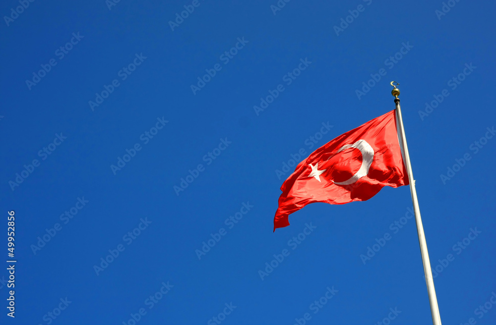 Turkey waving flag Turkey waving flag