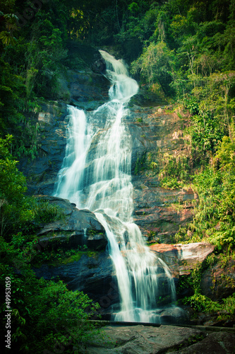 Waterfall in Tijuca National Park in Rio de Janeiro, Brazil