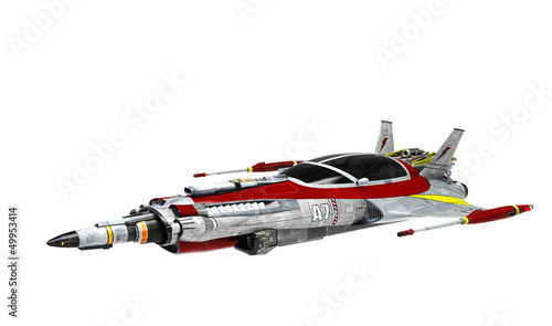 Fototapeta Naklejka Na Ścianę i Meble -  spaceship white background pose 5