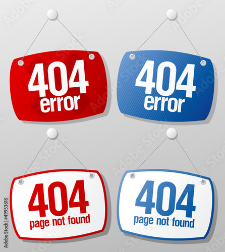 404 error signs set