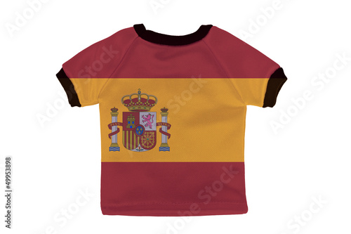 Small shirt with Spain flag isolated on white background