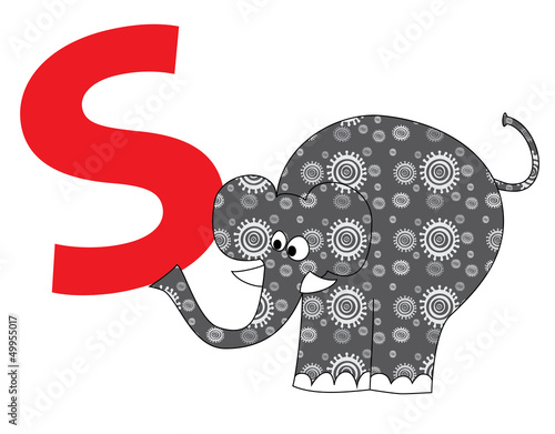 Litera S i słoń