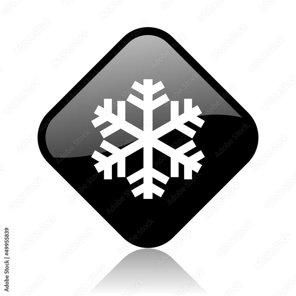 snowflake black square glossy internet icon snowflake black square glossy internet icon