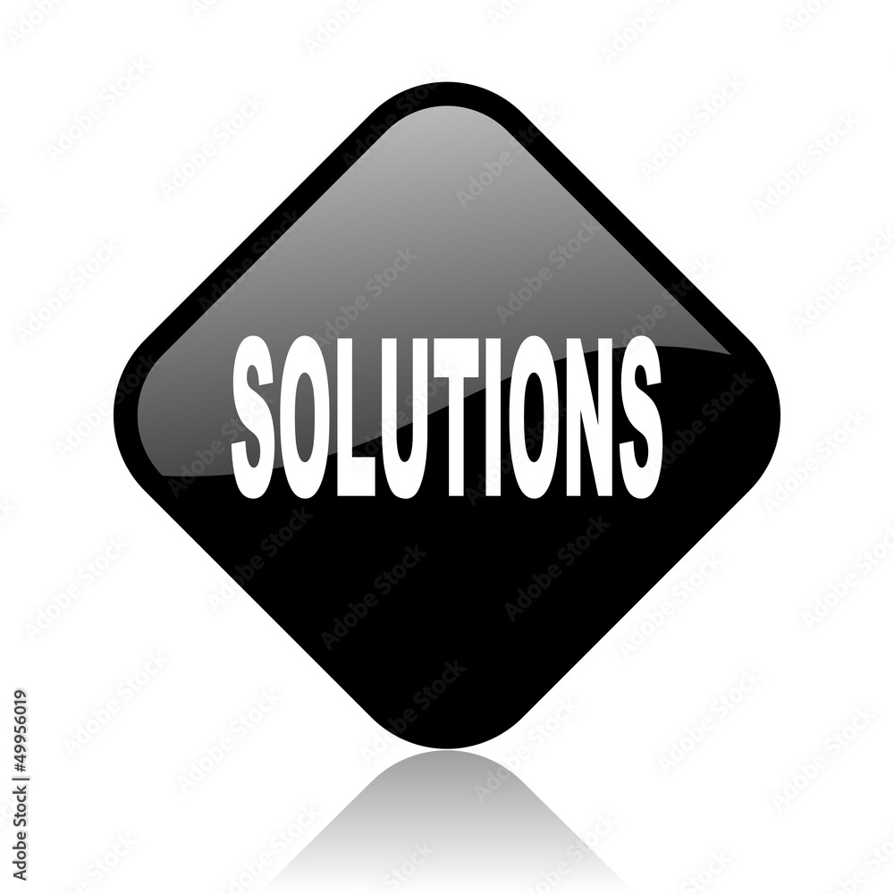 solutions black square glossy internet icon solutions black square glossy internet icon