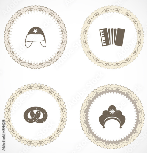Vintage labels with icons