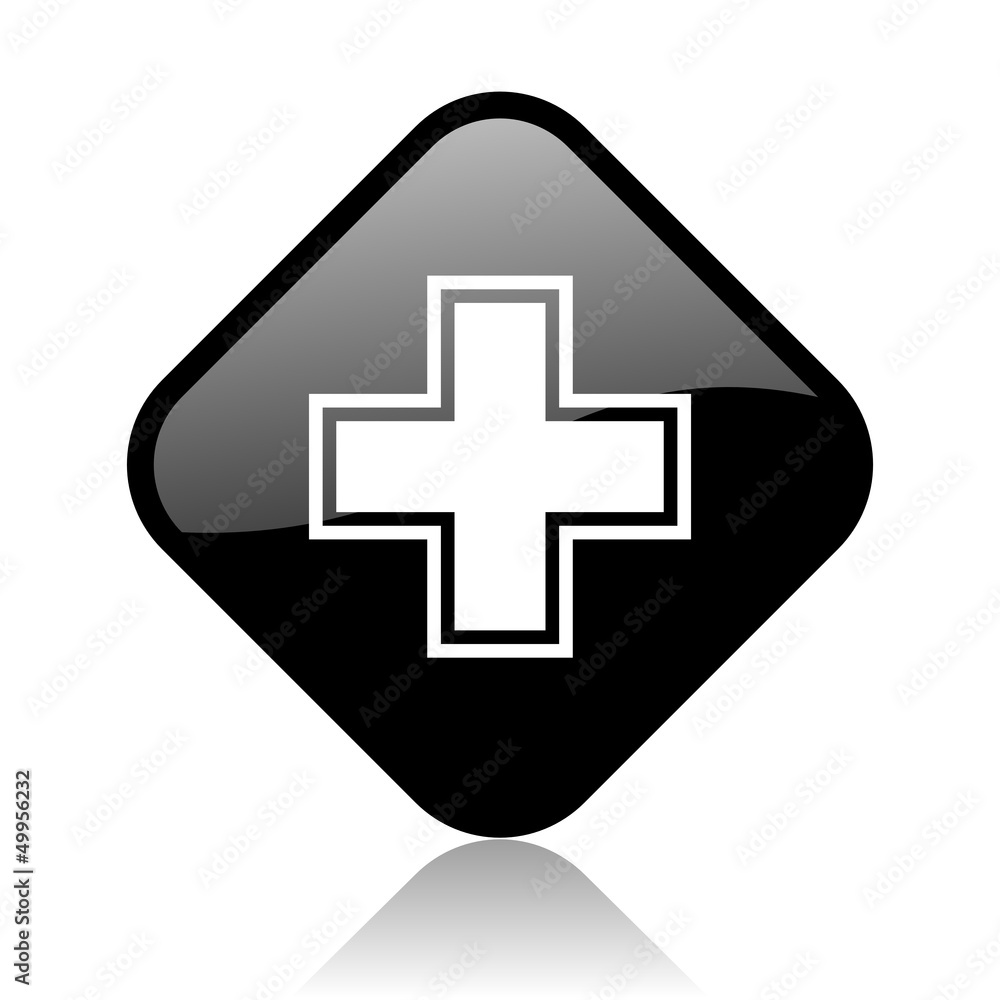 Obraz premium pharmacy black square glossy internet icon