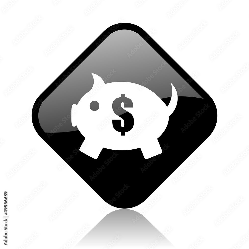 piggy bank black square glossy internet icon piggy bank black square glossy internet icon