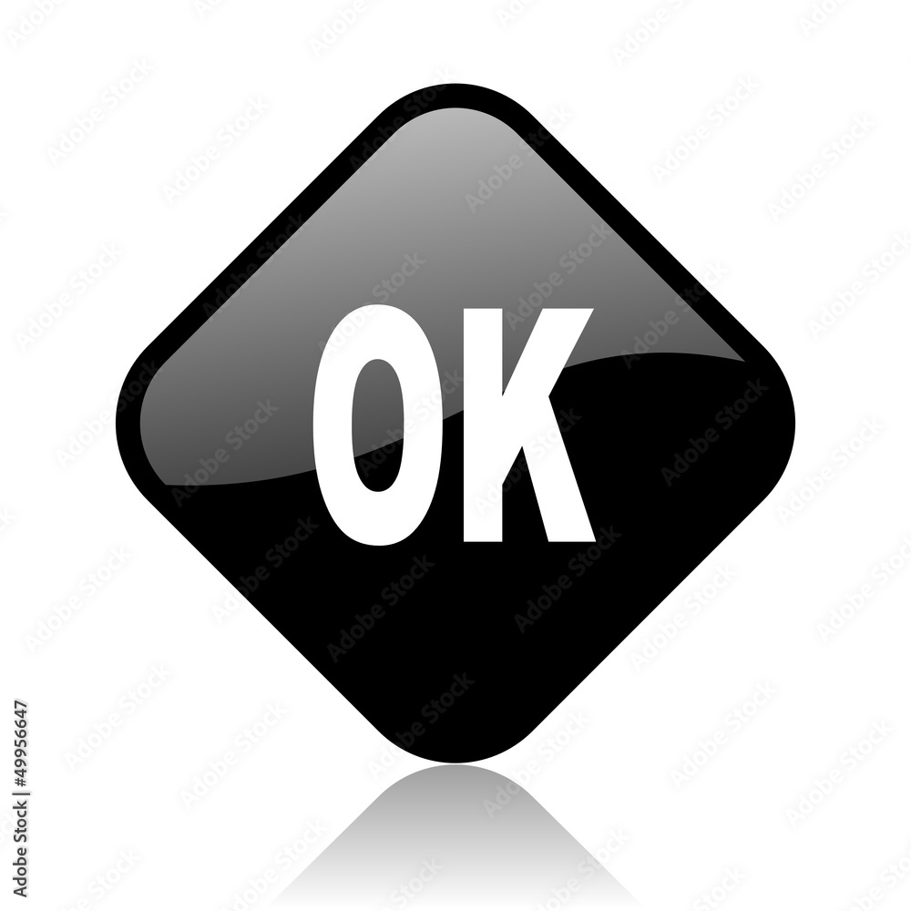 ok black square glossy internet icon ok black square glossy internet icon