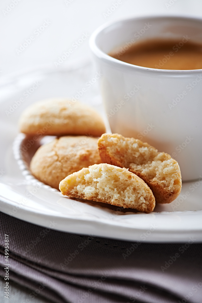 Cup of espresso with biscotti Cup of espresso with biscotti
