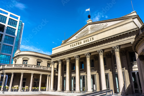 Teatro Solis opera house building at blue sky in Montevideo, Uru photo