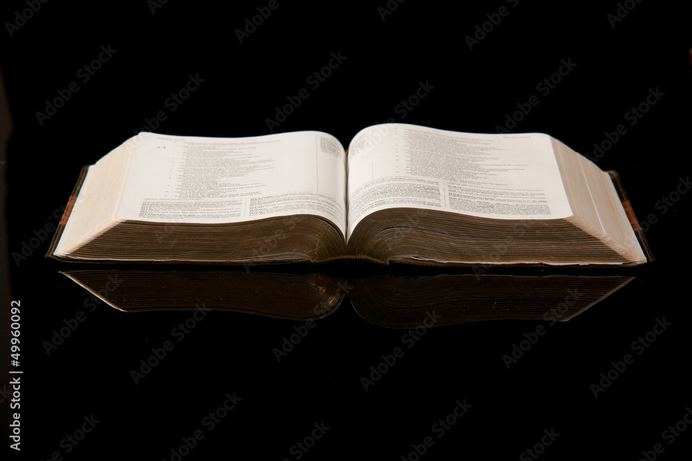Konstfotografi Open Bible on Black