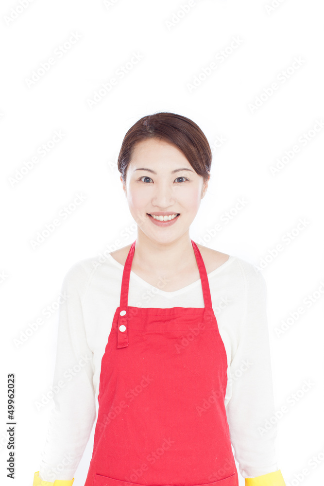 エプロンをした女性