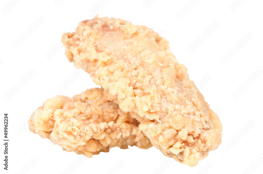 Fried chicken wings isolated white background Fried chicken wings isolated white background
