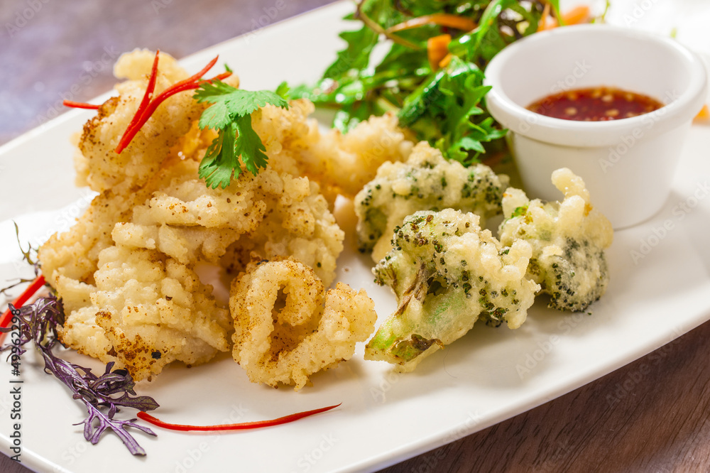Deep fried squid Stock Photo | Adobe Stock