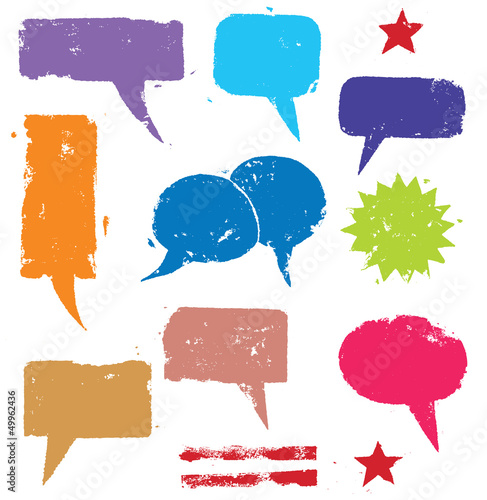 grunge speech bubbles vector set