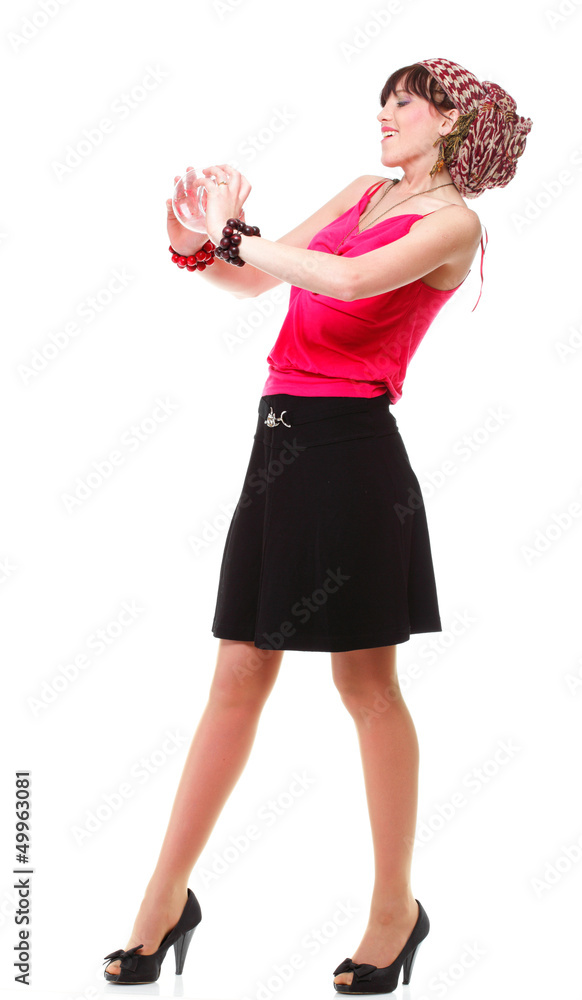 Full length woman in a turban isolated Full length woman in a turban isolated