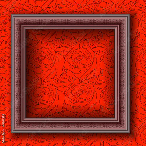 Frames on the wall. Vector illustration.