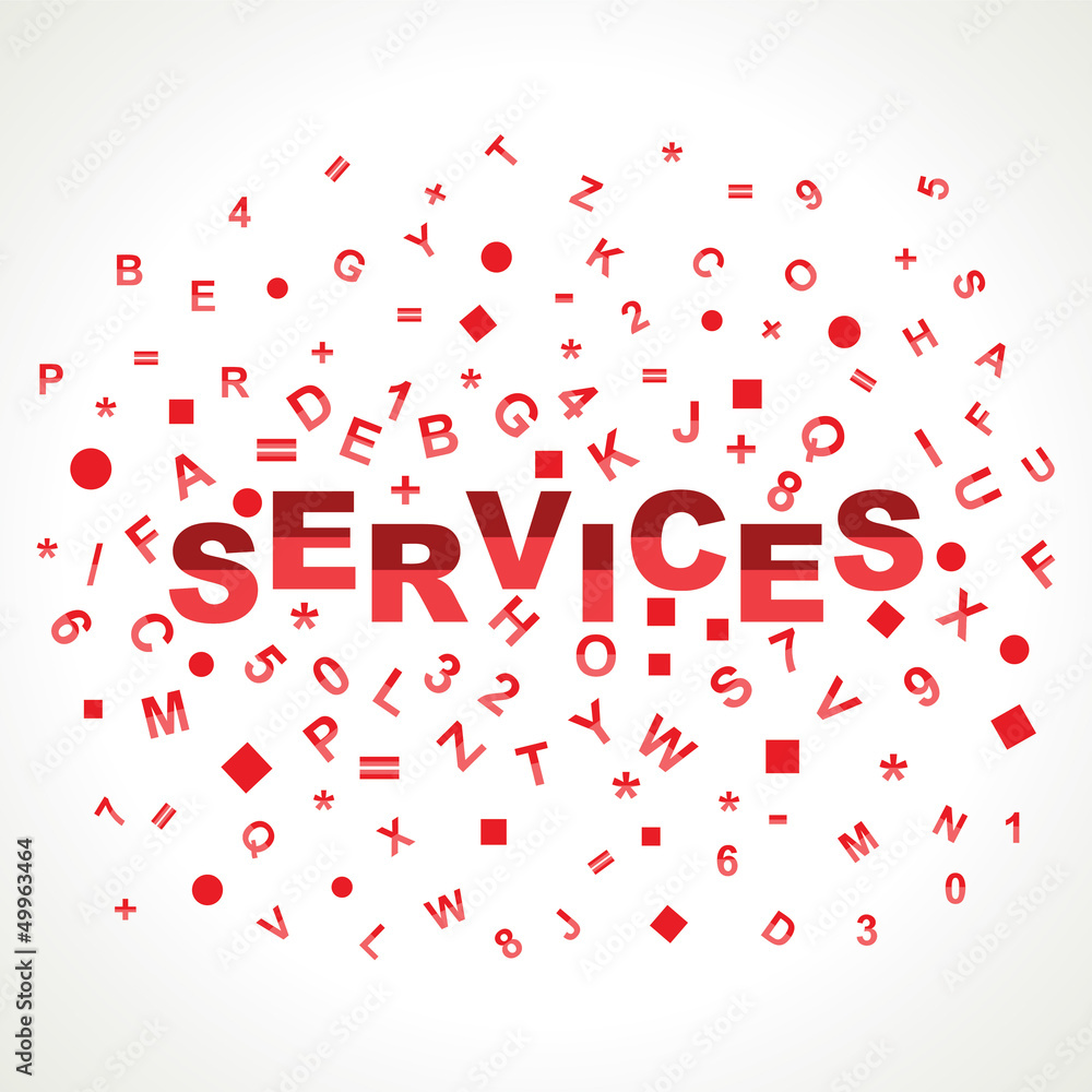 Services word with in alphabets