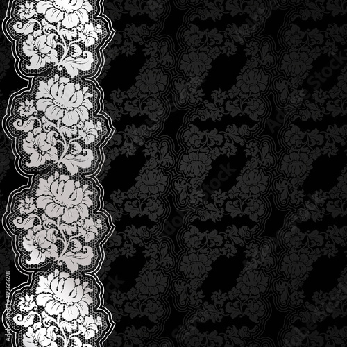 Silver flowers on background