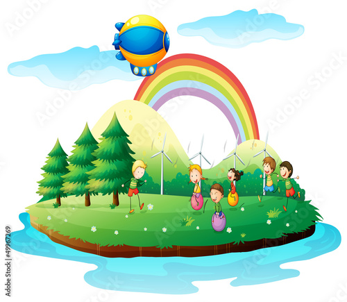 Kids playing in the ground