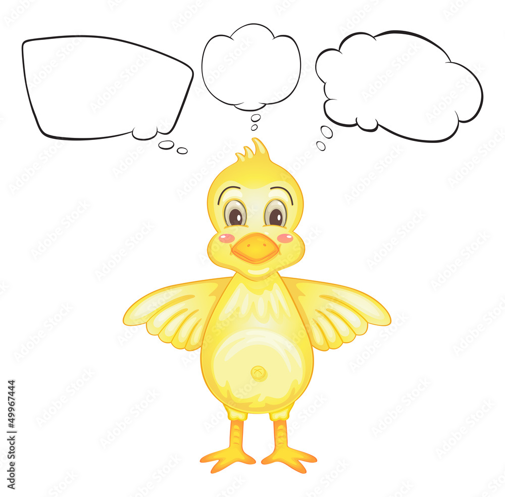 A yellow bird with empty callouts A yellow bird with empty callouts