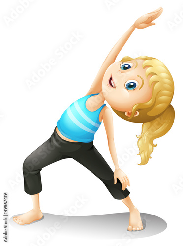 A girl exercising