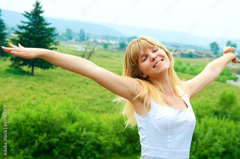 The girl in a white sundress The girl in a white sundress